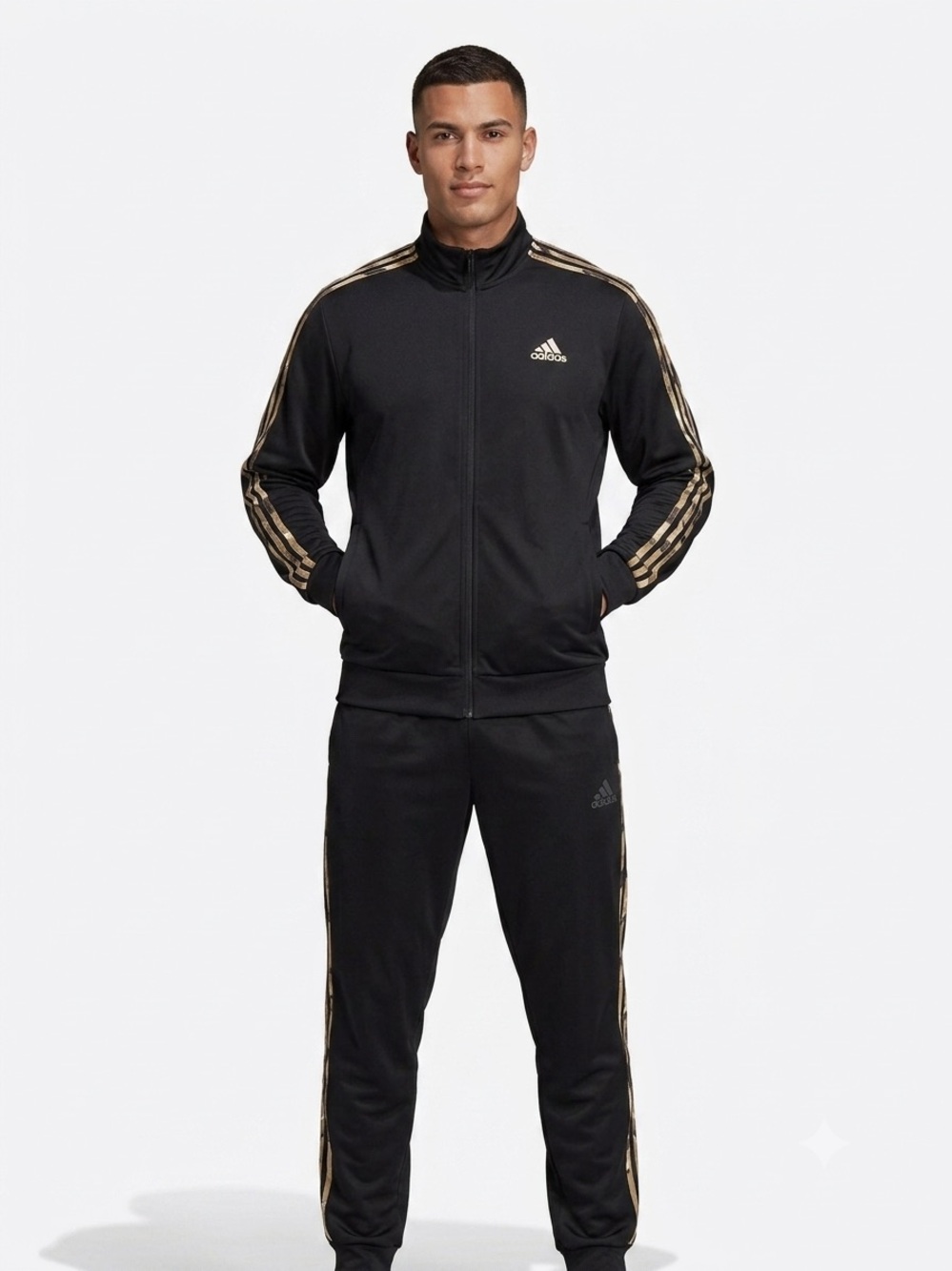 Adidas Primegreen Track Suit Black Camo Stripes Men's Xtra Large EUC